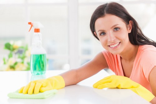 Curtain cleaning in a bright living room