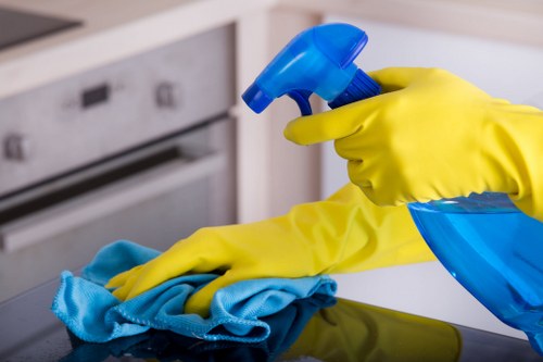 Blotting a spill on a rug to prevent stains