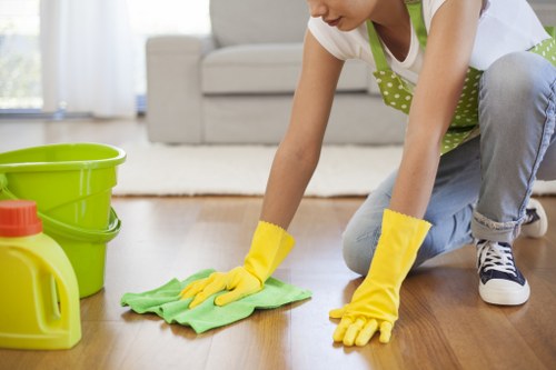 Vacuuming a rug as part of regular maintenance